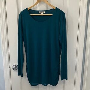 Coldwater Creek Deep Teal Long Sleeve Top w/ under shirt layer size XL / 16